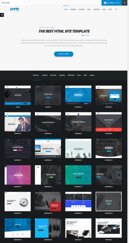 Porto 博客电子商务网站响应式主题 Responsive HTML5 Template 已测试 免费分享