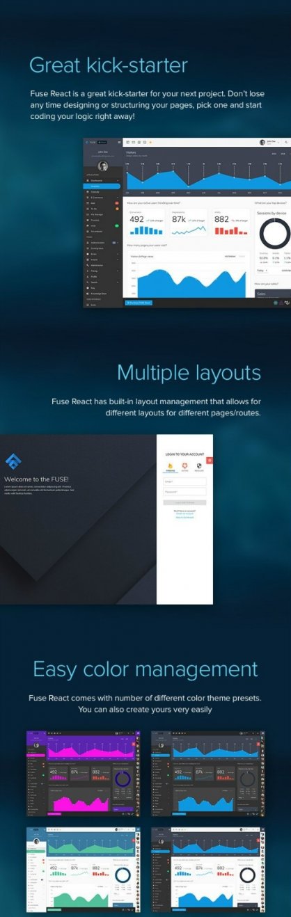 Fuse React v2.2.3 管理端模板 React Redux Material Design 免费分享
