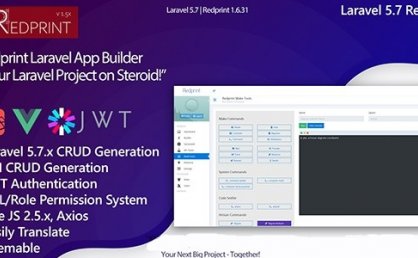 可视化开发laravel应用 Redprint Laravel App Builder CRUD Generator Plus v1.6.32  有安装指导
